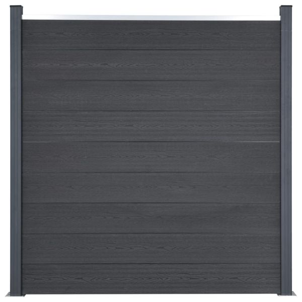 Комплект ограден панел, сив, 526x186 см, WPC