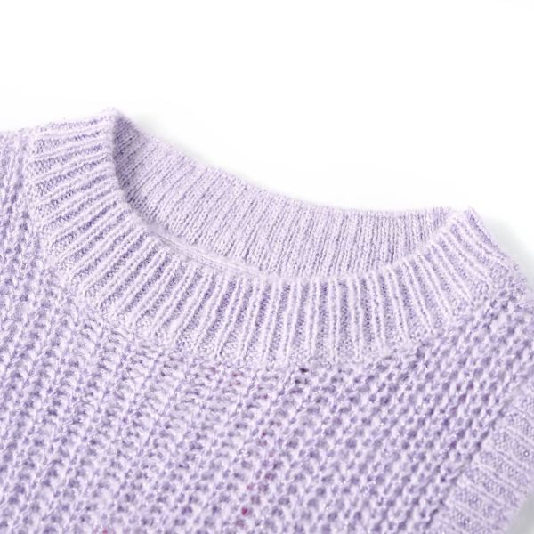 Детски пуловер елек, плетен, светлолилав, 92