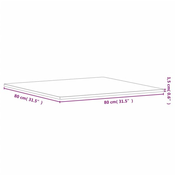 Плот за маса 80x80x1,5 см квадратен масивен бук