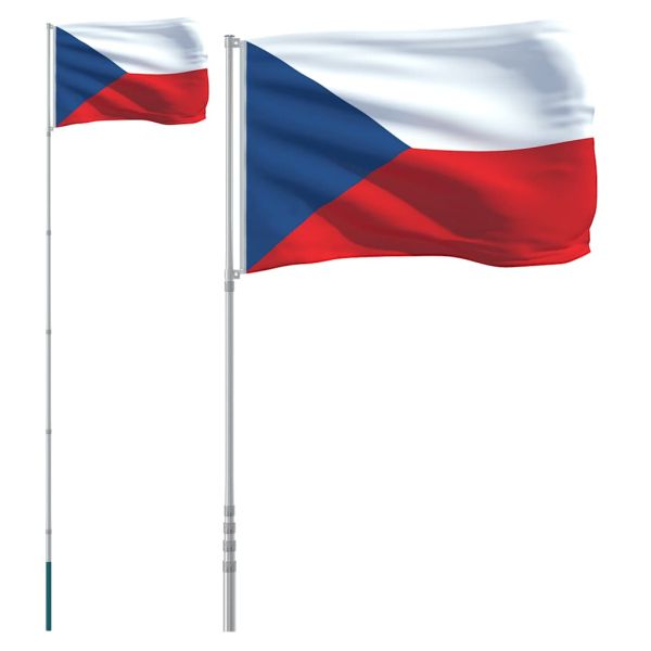 Флаг на Чехия и стълб 5,5 м алуминий