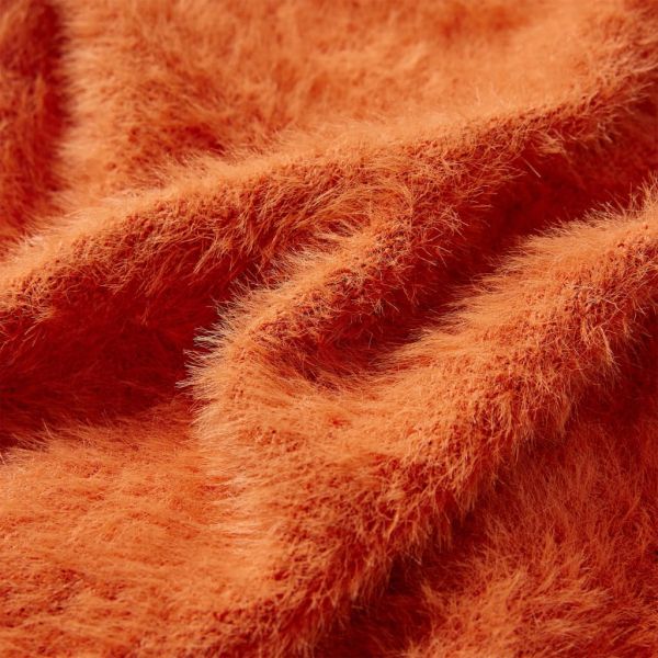Детски плетен пуловер, опушено оранжев, 116
