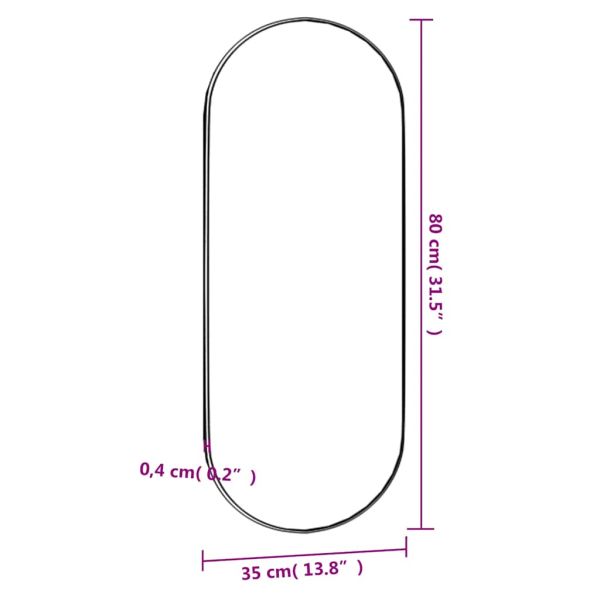 Стенно огледало 35x80 см стъкло овално