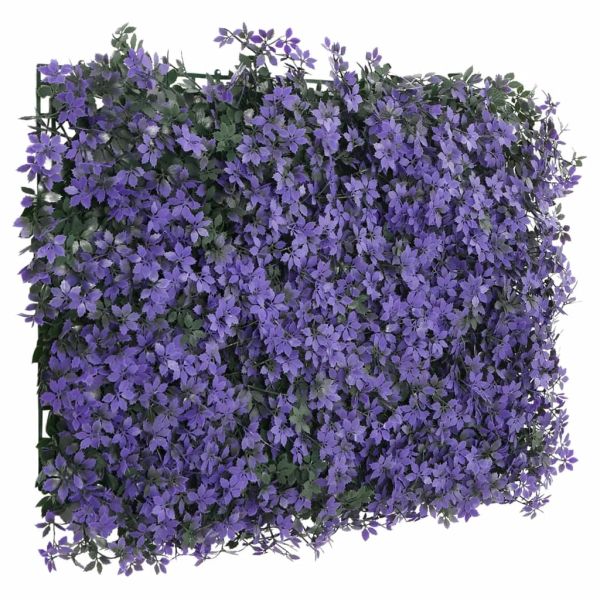 Ограда от изкуствени листа 24 бр лилаво 40x60 см