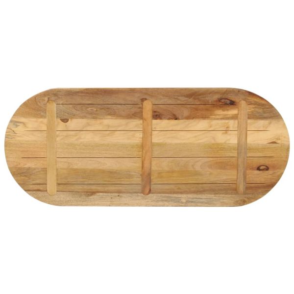 Плот за маса 120x50x3,8 см овален масивно дърво грубо манго