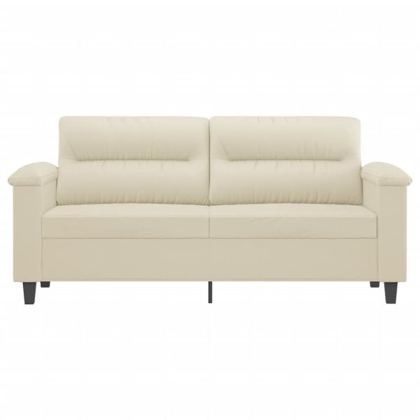 2-местен диван, кремава, 140 см, изкуствена кожа
