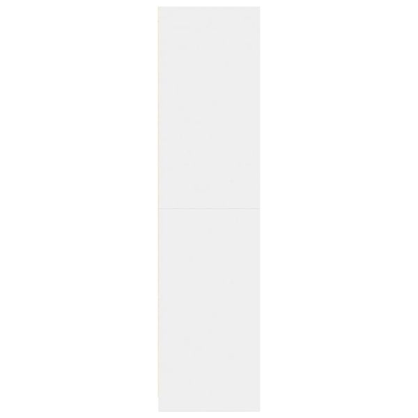 Гардероб, бял, 80x50x200 см, инженерно дърво