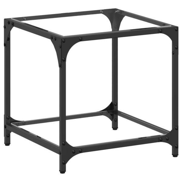 Маса за кафе с прозрачен стъклен плот 40x40x40 см стомана