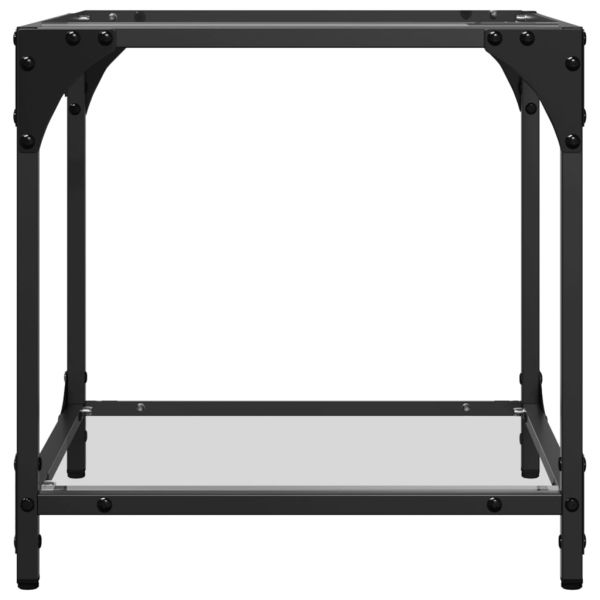 Маса за кафе с прозрачен стъклен плот 40x40x40 см стомана