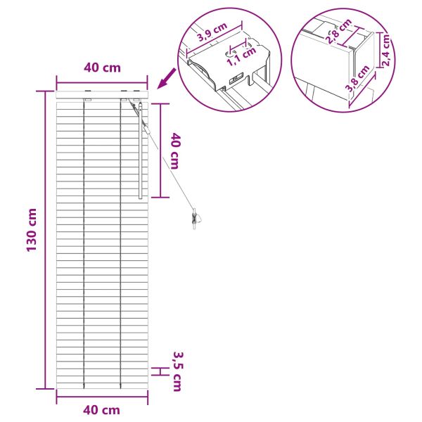 Венецианска щора Дъбов вид 40 x 130 см 35 mm