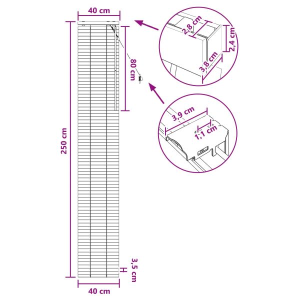 Венецианска щора Дъбов вид 40 x 250 см 35 mm