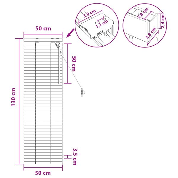 Венецианска щора Черно 50 x 130 см 35 mm