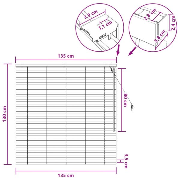 Венецианска щора Черно 135 x 130 см 35 mm
