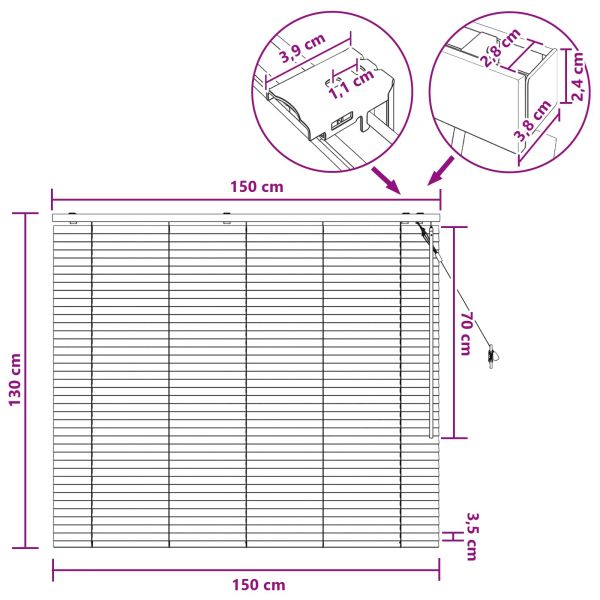 Венецианска щора Черно 150 x 130 см 35 mm
