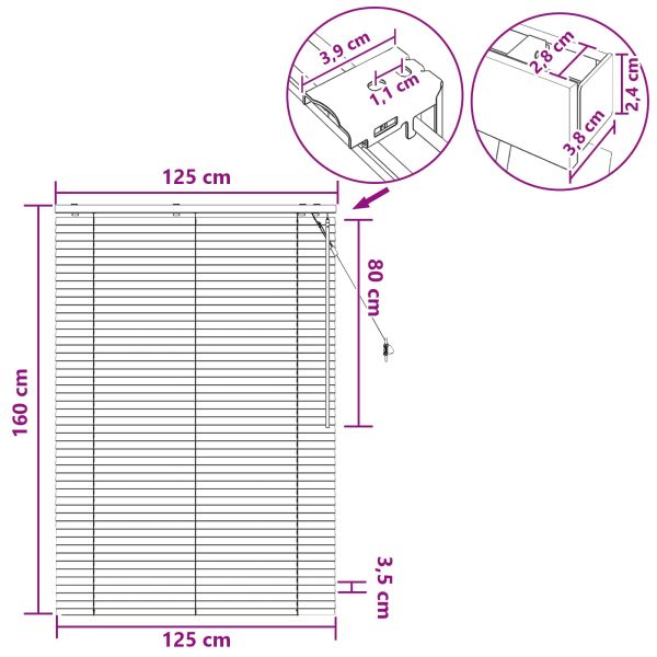 Венецианска щора Черно 125 x 160 см 35 mm