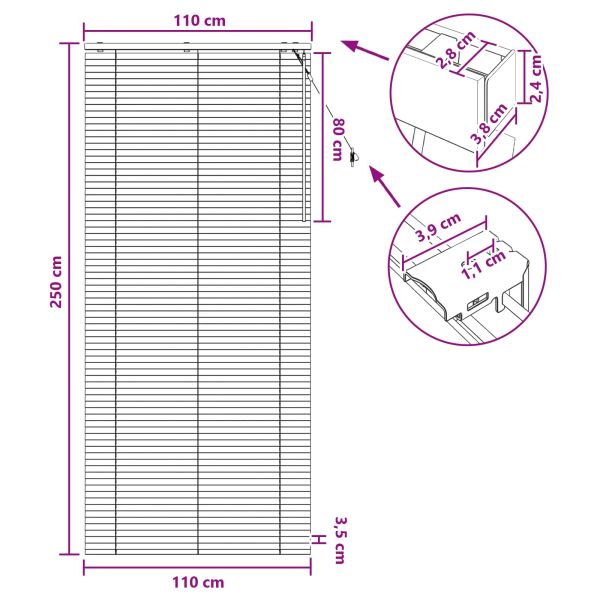 Венецианска щора Черно 110 x 250 см 35 mm
