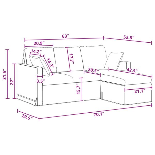 Диван Тъмен сив 178 x 134 x 80 см Кадифе