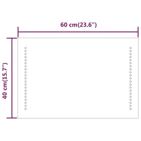 LED огледало за баня, 40x60 см