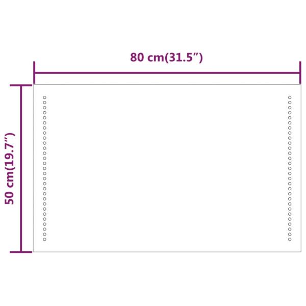 LED огледало за баня, 50x80 см