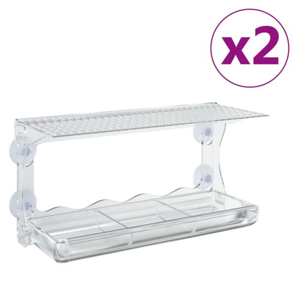 Хранилки за птици за прозорец, 2 бр, акрил, 30x12x15 см