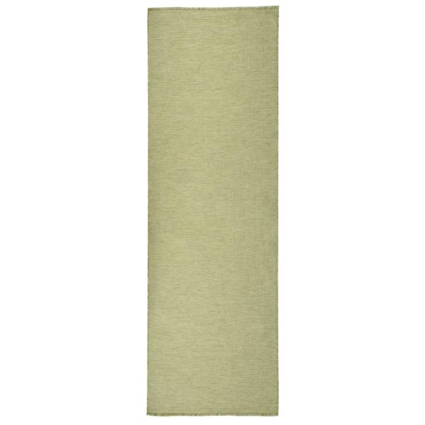 Градински плоскотъкан килим, 80x250 см, зелен