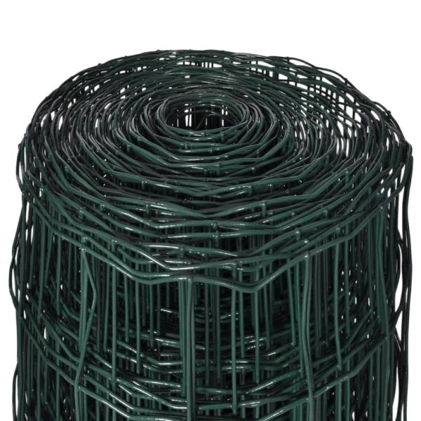Оградна мрежа, стомана, 10 x 0,8 м, зелена