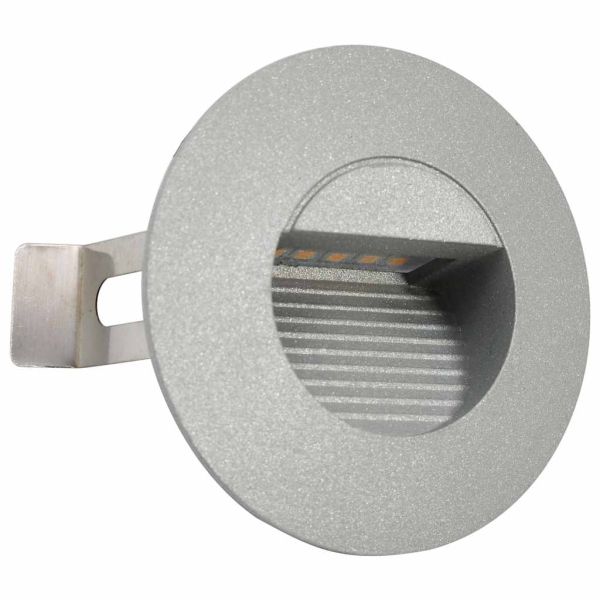 Фасадни LED аплици, 6 бр, 2 W, сребристи, кръгли