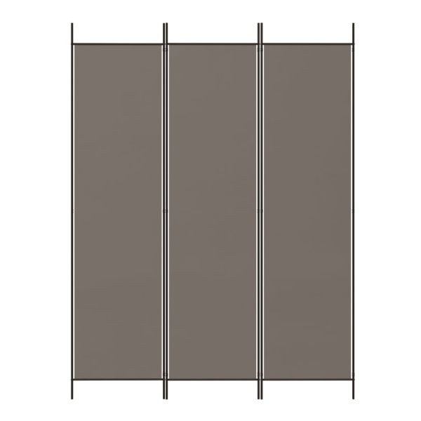 Параван за стая, 3 панела, антрацит, 150x220 cм, текстил