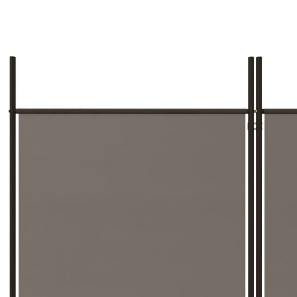 Параван за стая, 3 панела, антрацит, 150x220 cм, текстил