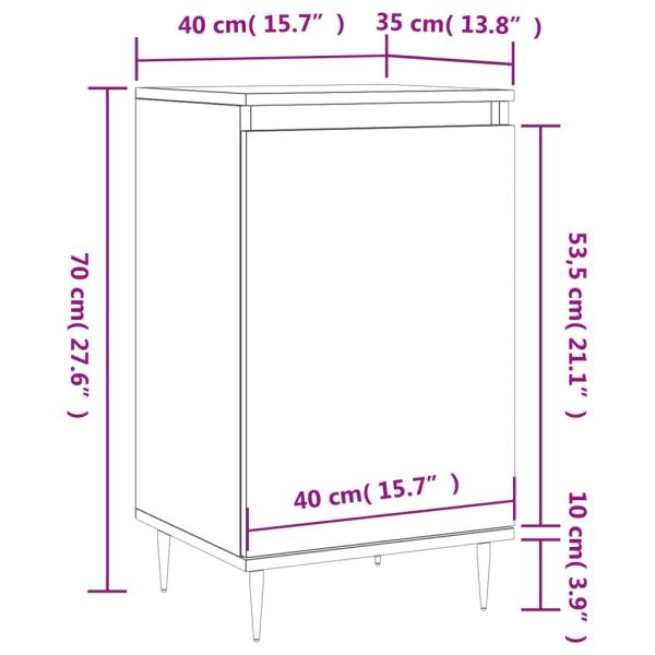 Бюфет опушен дъб 40x35x70 см инженерно дърво
