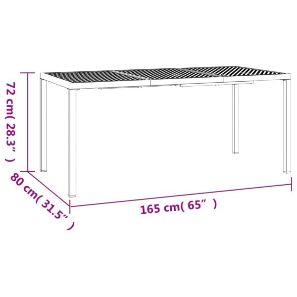 Градинска маса антрацит 165x80x72 cм стомана