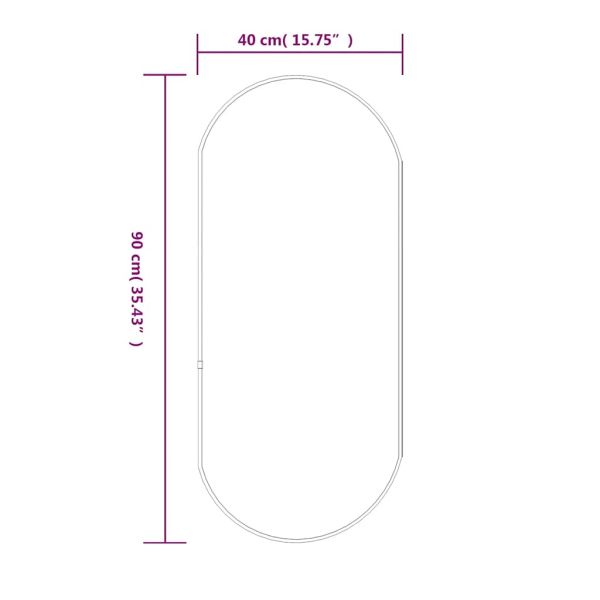 Стенно огледало сребро 90x40 см кръгло