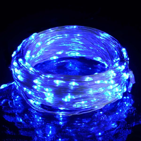 LED микро стринг лампички 40 м 400 LED сини 8 функции