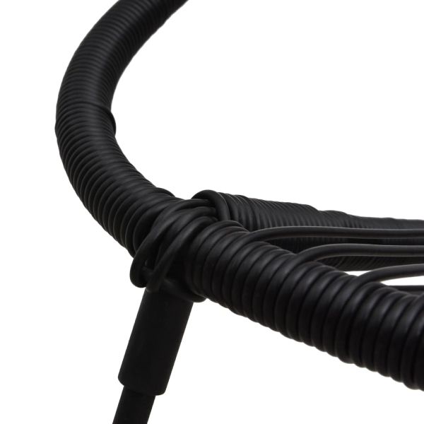 Градински трапезен комплект, 3 части, PVC ратан, черен