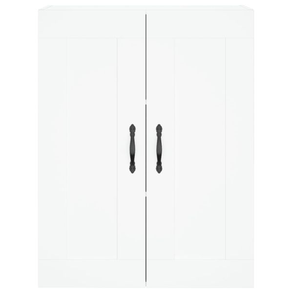 Висок шкаф, бял, 69,5x34x180 см, инженерно дърво