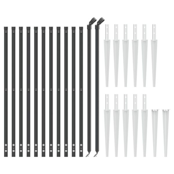 Ограда от телена мрежа с шипове, антрацит, 1,1x25 м