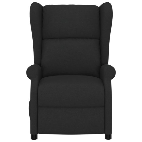 Wingback електрически реклайнер стол, черен, текстил