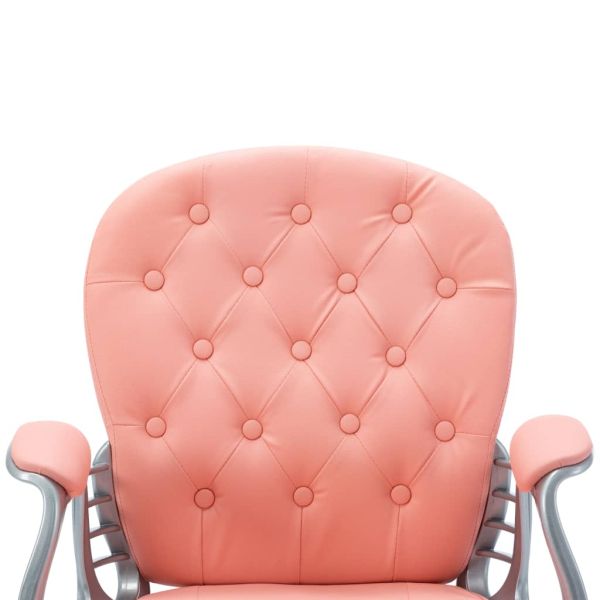 Въртящ се офис стол, розов, изкуствена кожа