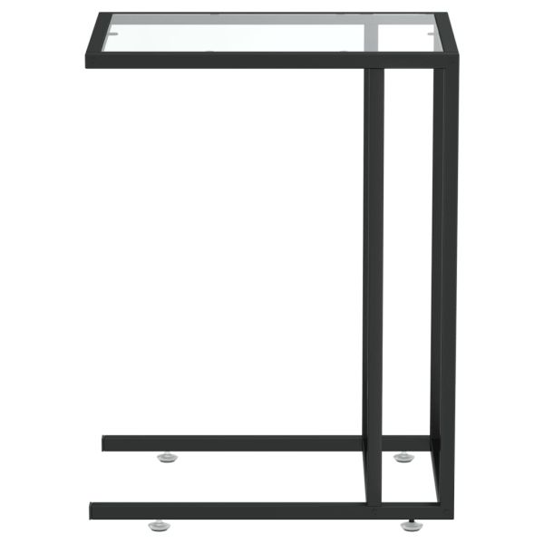 Странична маса за компютър прозрачна 50x35x65см закалено стъкло