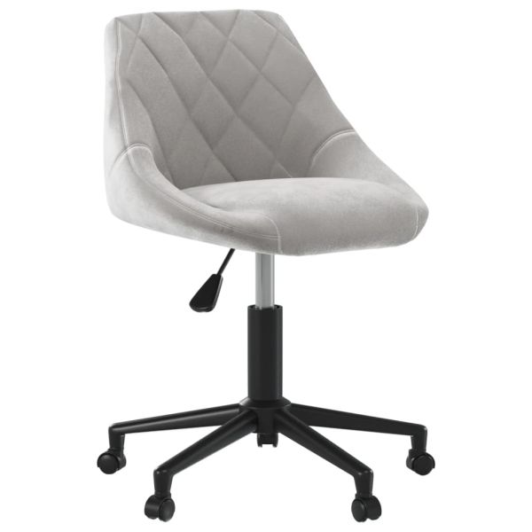 Въртящ се офис стол, светлосив, кадифе