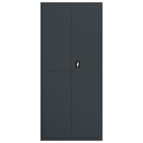 Шкаф за папки антрацит 90x40x200 см стомана