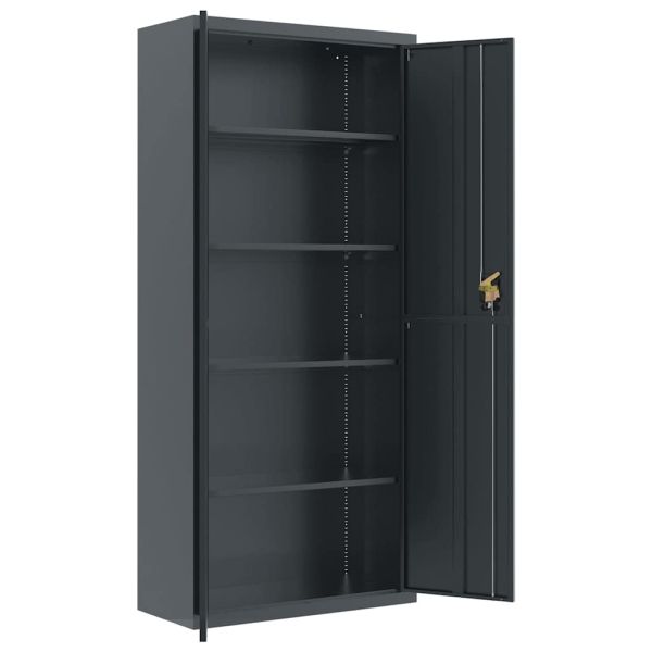 Шкаф за папки антрацит 90x40x200 см стомана
