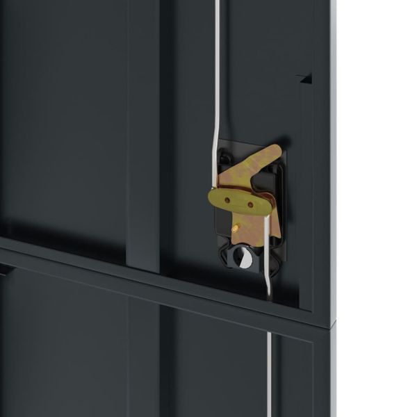 Шкаф за папки антрацит 90x40x200 см стомана