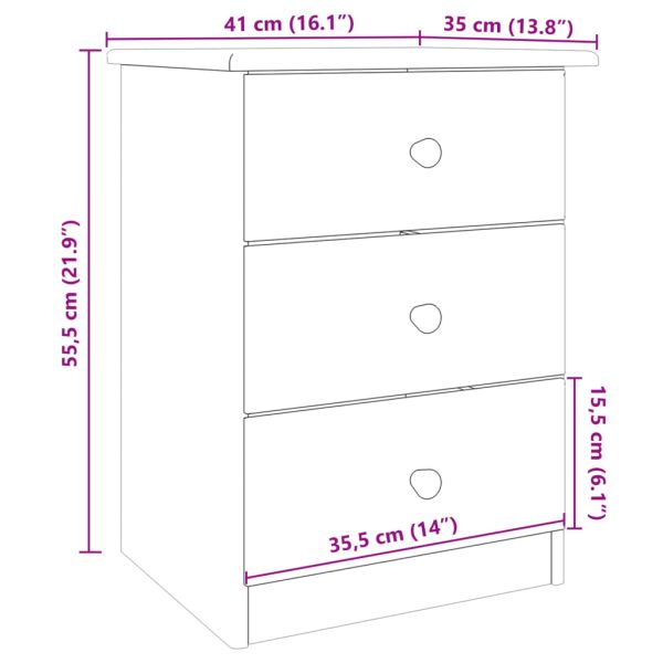 Нощно шкафче ALTA 41x35x55,5 см бор масив