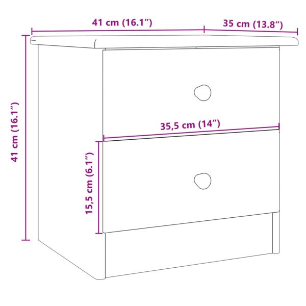 Нощно шкафче ALTA 41x35x41 см бор масив