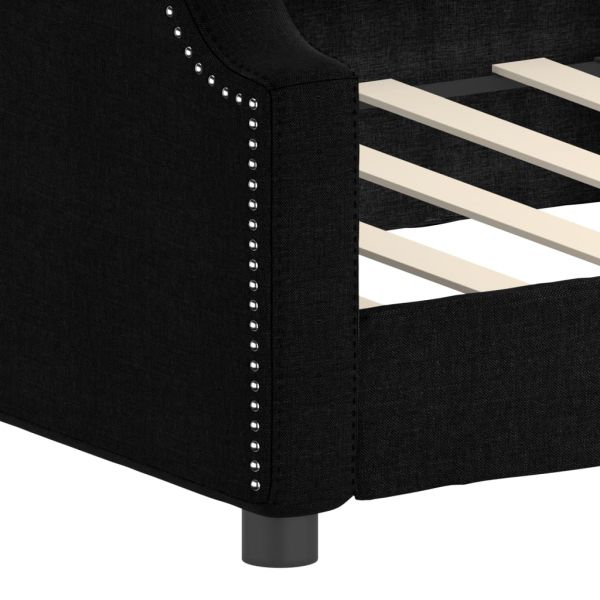Кушетка, черна, 90x190 см, плат