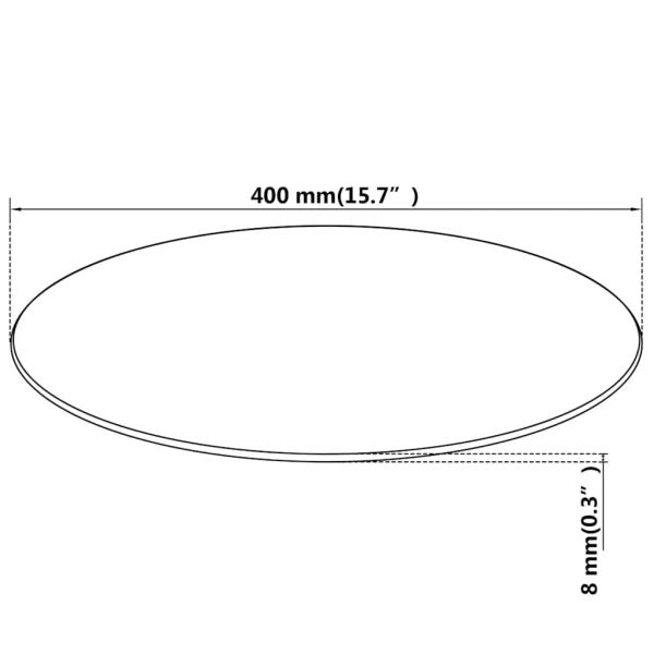 Темпериран стъклен плот за кръгла маса, 400 мм