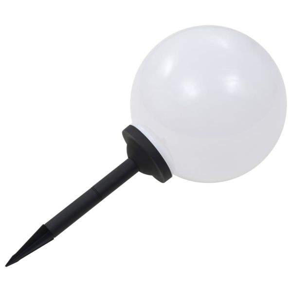 Градински соларни лампи, LED, 2 бр, сферични, 30 см, RGB