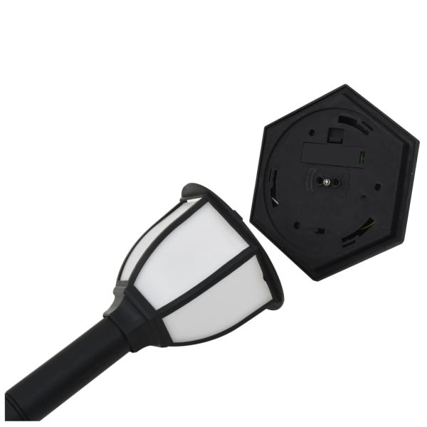 Градински соларни лампи, 3 бр, LED, черни