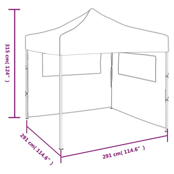 Сгъваема шатра с 2 стени, 3x3 м, зелена