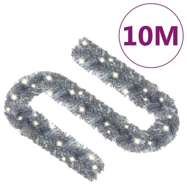 Коледен гирлянд с LED лампички, 10 м, сребрист